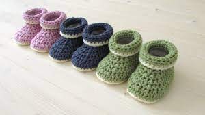 How To Crochet Cuffed Baby Booties For Beginners Beginners Baby Shoes Youtube