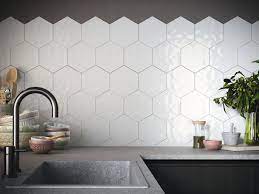 Find great deals on ebay for backsplash tile kitchen. Ape Rustic 7x8 Hexagon Tile In White High Gloss Finish With A Hand Made Edge Beautiful Bathroom Designs Kitchen Room Design White Gloss Kitchen