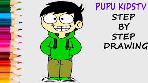 How To Draw Edd From Eddsworld Coloring Pages With Art Colors For Kids
