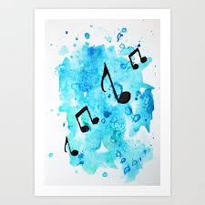 Pastel watercolor custom box background (free). Watercolor Music Notes Art Print By Trinity Jean Designs X Small Music Notes Art Musical Notes Art Music Painting Canvas