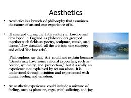 Aesthetics is important because it elevates your mind. Aesthetic Philosophy