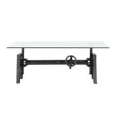 glass and metal industrial coffee table l135 maisons du monde table basse industrielle table basse mobilier de salon