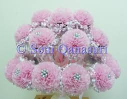 Bunga pahar nih tuk majlis aqiqah. Tissue Flowers Seni Qanasuri
