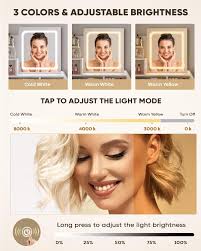 Small Makeup Vanity Desk with Lighted Mirror, White, Jamaica