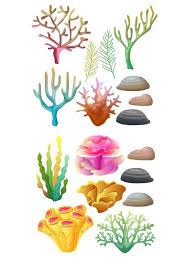Coral Reef Icon Set Coral Reef Drawing Coral Reef Art Under The Sea Drawings