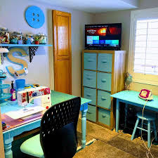 We're obsessed with her craft desk which lifts up to reveal all her buttons, threads and needles stored safely inside. The 60 Best Sewing Room Ideas Home And Design