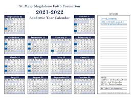 Download a free printable calendar for 2021 or 2022, in a variety of different formats and colors.these free printable calendars are available as pdf files that you can print on your home, school, or office computer. Faith Formation 2021 St Mary Magdalene