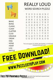 Loud Word Search Puzzle Free Printable Word Searches Free Printable Puzzles Printable Word Games