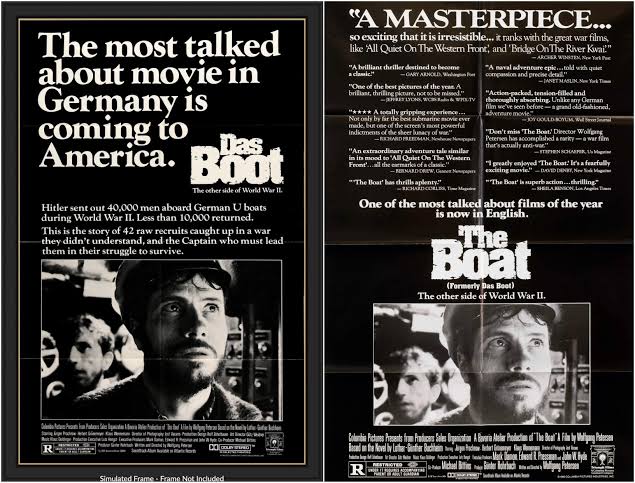 Wolfgang Petersen's movie “Das Boot”, is widely regarded as a masterpiece  of war cinema, offering an intensely claustrophobic and authentic look at a  German U-boat crew during WWII. It's an incredibly bleak