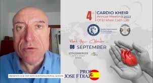 🔜 #Cardio_Kheir Top-notch International Guests🥇 giving us a massage 🔝,  👨🏼‍💼 presenting Prof. Jose F Diaz , 📎 Head of Cardiology and Cardiac  Surgery 🫀 Virgen del Roció University Hospital. Seville. ...