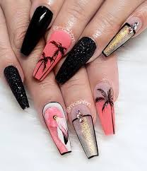 Unas De Verano De La Palmera Unas De Flamencos Unas De Maquillaje Manicura De Unas