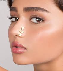 Long Faux Leaves Nose Ring Gold Faux Nose Ring Fake Nose Etsy Faux Nose Ring Nose Ring Nose Ring Jewelry