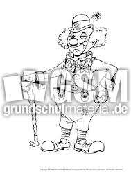 Für fasching, fasnacht und karneval Clown 7 Clowns Ausmalbilder Bildende Kunst Material Klasse 1 Grundschulmaterial De