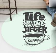 Einfache und kostenfreie rückgabe, sichere bezahlung und lieferung in 48h! Vinylteppich Modern Kaffeetasse Silhouette Mit Schriftzug Tenstickers