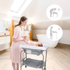 The ingenious design of the bathtub and the changing table relax the spine of the parents. Amazon Com Kinbor Baby Bathinette Folding Changing Table Baby Diaper Station With Bath Tub Unit Portable Children Baby Dresser Unit Infant Nursery Trays Storage Baby