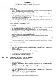 Operations Management Resume Samples Velvet Jobs