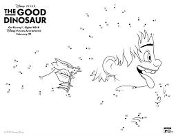 Disney connect the dots coloring pages. Disney The Good Dinosaur Spot Connect The Dots Coloring Page Mama Likes This
