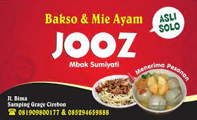 Hasil Desain Kartu Nama Bakso Mie Ayam Jooz Yang Di Cirebon Ayam Kartu Nama Bakso