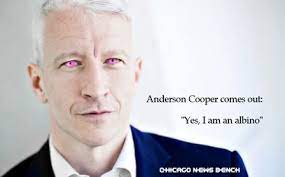 Born into a wealthy family in manhattan, cooper graduated from yale university with a bachelor of arts in 1989. Chicago News Bench Anderson Cooper Albino Albino Human