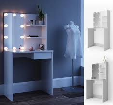 Hepburn mirror produces light up dressing table mirrors for both home and professional use to the stars, lifetime guarantee & fast free delivery. White Mirrored Dressing Table Led Lights Cosmetic Vanity Makeup Unit Rare Epoch