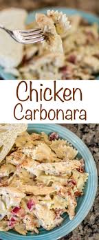 Chicken Carbonara Recipe With Bacon Chicken And Cheesy Pasta Perfection An Easy Way To Create A Gourmet Chic Gourmet Chicken Recipes Chicken Carbonara Recipe