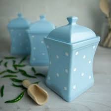 We did not find results for: Handmade Sky Blue White Polka Dot Ceramic Canister Set Tea Coffee Sugar Jars Ebay