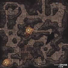 Travel through the cave and defeat large groups of goblins and other nasties! 36 X 36 Cavern Battle Map Battlemaps Dnd World Map Dungeon Maps Map