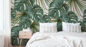 Monstera Blatt Tapeten Abnehmbarer Monstera Tapete Etsy Stoff Stoffe Baumwolle Jersey Stoff Seide In 2020 Jungle Wall Decor Boho Bedroom Decor Tropical Bedrooms