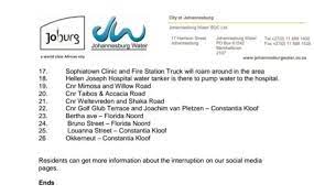 But do you know how the journey that has to be passed by clean air from what is in the air, river. Johannesburg Water åœ¨twitter ä¸Š Joburgupdates Rand Water Major Water Shutdown To Affect Parts Of The City Cityofjoburgza P Https T Co C9u75vesro Twitter