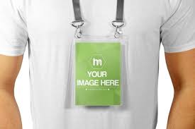 Hosting An Event Or Designing An Id Badge Make A Realistic Preview Of Your Lanyard Badge Design Man With T Mockup Templates Mockup Generator Name Tag Design