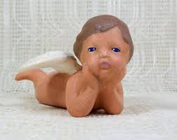 Handmade Ceramic Cherub Angel Statue