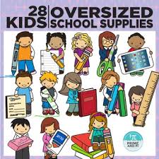 And they are always coming out with fun new art supplies for kids, so if you have a favorite to add, please do so in the comments. Kids With Oversized School Supplies Clipart By Prime And Pi Tpt