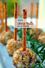 Mini Cheese Balls On A Stick Fun Finger Food Recipe Finger Food Appetizers Finger Foods Appetizers Easy