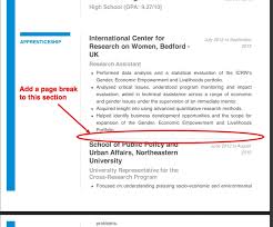 how to add a page break to your pdf resume