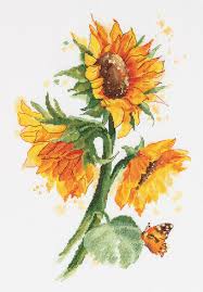 There is one problem with patterns on pinterest, and that's people will post and pin patterns that are not free. Panna Bright Sunflowers Cross Stitch Kit 123stitch