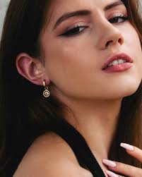 Hoop Earrings with Charm I Duo Hope