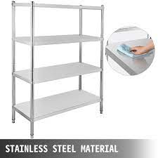 Check spelling or type a new query. Vevor Stainless Steel Kitchen Shelf 4 Tiers Rack Office Shelf Catering Storage 871248652173 Ebay