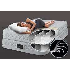 Intex 20 Queen Dura Beam Supreme Air Mattress With Built In Electric Pump Walmart Com Air Bed Traditional Bed Mattress