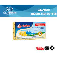 Happily unboxing and peeling the wrapper off. Anchor Unsalted Butter 227g Shopee Malaysia
