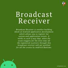 Broadcast Receiver Is Another Building Block Of Android Application Development Which Allows You To Register For Sy Android Application Development Android Tutorials Application Development