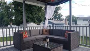 Lux Furniture Wicker 4 Piece Patio Conversation Set With Ottoman Conversation Set Patio Furniture Patio Set
