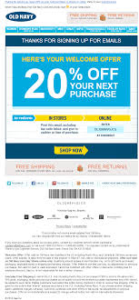 Old Navy Welcome Email Subject Line Your Welcome Offer Take 20 Off Welcome Emails Online Printing Welcome
