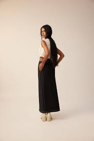Ebony Edge Denim Skirt