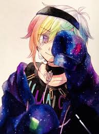 Rainbow Hair Anime Boy In 2020 Anime Cute Anime Guys Cute Anime Boy