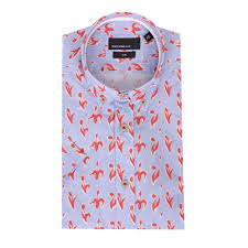 Mens Blue SS Ashton Slim Fit Shirt