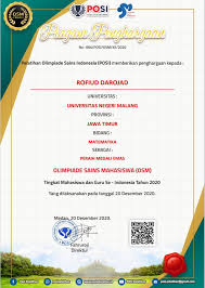 Contoh template piagam 6 1 contoh piagam lomba volly. Mahasiswa Um Raih Prestasi Gemilang Dalam Olimpiade Sains Mahasiswa 2020 Universitas Negeri Malang Um