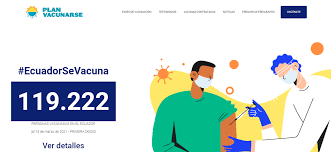 Tal como estaba previsto dentro del plan nacional de vacunación ecuador 2021, el día de hoy, a las 13h26 minutos, arribó a la ciudad de quito, el avión de la compañía latam con 16.380 dosis de vacunas pfizer embarcadas en bélgica, de conformidad con el cronograma. Restablecido El Portal De Registro Para Vacunacion De Ancianos En Ecuador Centro