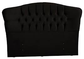 Tête de lit en bois naturel en flandre de pin. Tete De Lit Capitonnee Velours Noir Royal Literie Tete De Lit