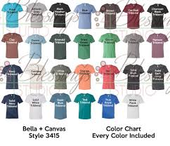 Bella Canvas 3415 Color Chart Every Color Digital File Shirt Unisex Triblend Short Sleeve V Neck Tee Available Colors Psd Jpeg Jpg