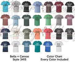 bella canvas 3415 color chart every color digital file shirt unisex triblend short sleeve v neck tee available colors psd jpeg jpg